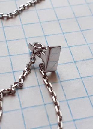 Срібний кулон, буква т, вага 2,43 гр