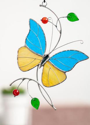 Метелик ua, сувенір з кольорового скла україна1 фото