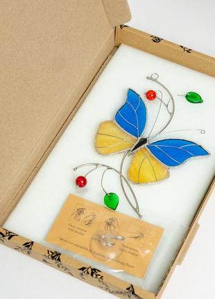 Метелик ua, сувенір з кольорового скла україна5 фото