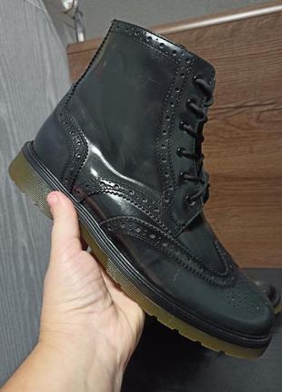 Черевики чорні шкіряні xagon man muer015 black men leather boot boots аналог dr. martens