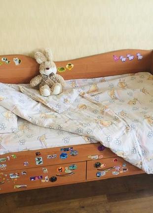 Кровать, ліжко дитяче, підліткове + ортопедичний матрац + постільна білизна