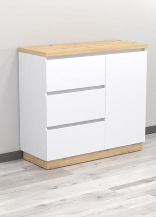 Комод белый с тремя выдвижными ящиками размеры 980*894*410мм