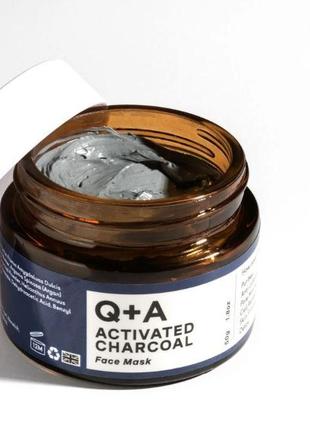 Маска для обличчя детокс q+a activated charcoal face mask 50 мл