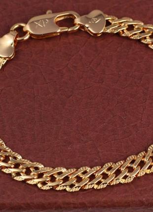 Браслет xuping jewelry ромб с огранкой 19 см 6 мм золотистый