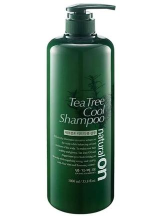 Шампунь на основе чайного дерева naturalon tea tree cool shampoo daeng gi meo ri 1000 мл1 фото