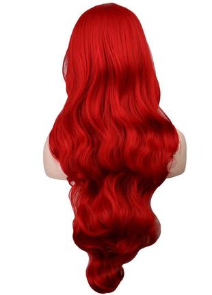 Парик красный, парик волнистые длинные волосы2 фото