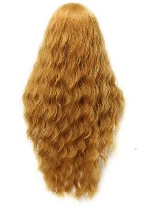 Парик рыжий длинный волнистый парик пшеничный блонд2 фото