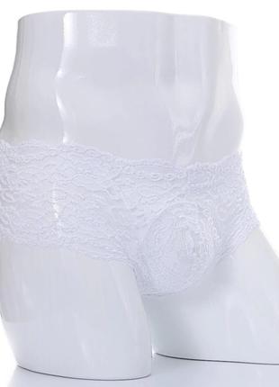 Труси чоловічі боксери мереживні білі, чоловічі труси мереживні