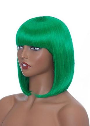Парик зелений каре, парик каре, перик жіночий