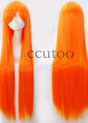 Парик оранжевый, парик прямые волосы длинные1 фото