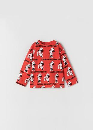 Реглан кофта водолазка zara  disney minnie mouse