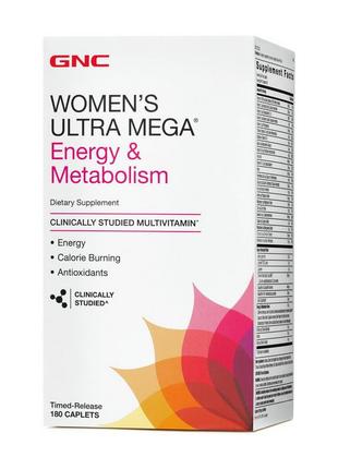 Вітаміни gnc women's ultra mega energy 180 таблеток (4384302601)1 фото