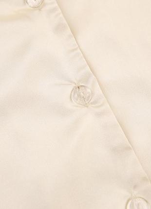 Пижама женская шелковая. комплект атласный тройка с длинным рукавом, шортами и топом. размер m (бежевый)8 фото