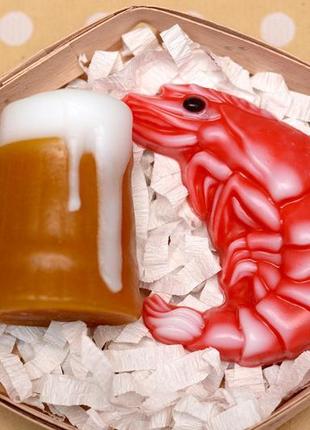 Набор мыла "пиво и большая креветка"