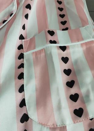 Пижама женская шелковая в полоску. пижама женская полосатая в стиле victoria’s secret, размер s5 фото