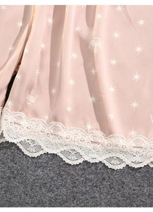Шовкова піжама жіноча з кружевом. піжама жіноча сатинова з коротким рукавом і шортами, розмір l (рожева)6 фото