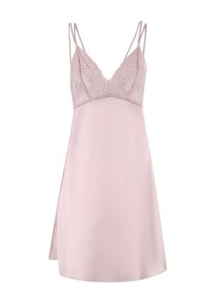 Сорочка нічна жіноча мереживна. комбінація з мереживом. нічна сорочка, розмір m (рожева)9 фото