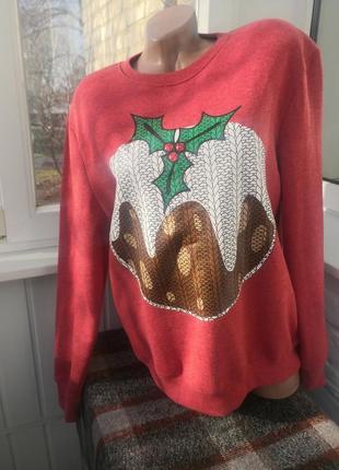 Рождественский тёплый свитер на флисе6 фото