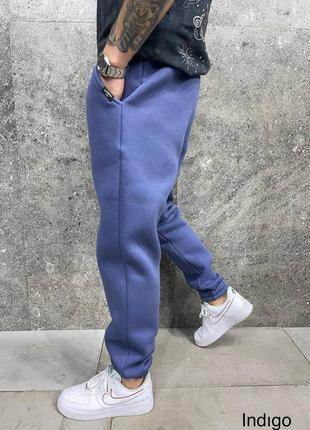 Спортивные штаны мужские базовые на флисе флис синие / штани чоловічі базові на флісі фліс сині2 фото
