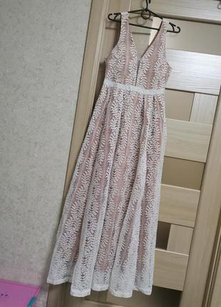 Стильное ажурное, свадебное, венчальное платье