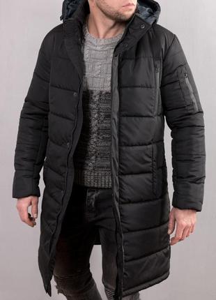Чоловіча зимова подовжена куртка