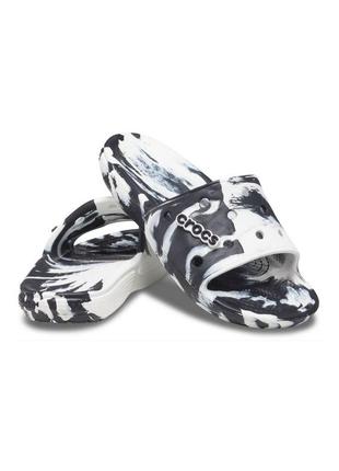 Жіночі шльопанці crocs marbled slide1 фото