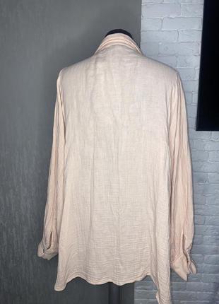 Подовжена вільна блуза блузка з об’ємними рукавами котон topshop, xxl 52р2 фото