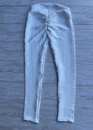 Белые лосины в рубчик m / l размер