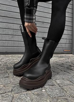 Жіночі черевики bottega veneta black brown