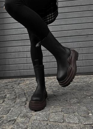 Жіночі черевики bottega veneta black brown