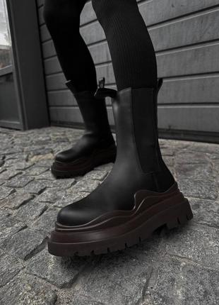 Жіночі черевики bottega veneta black brown