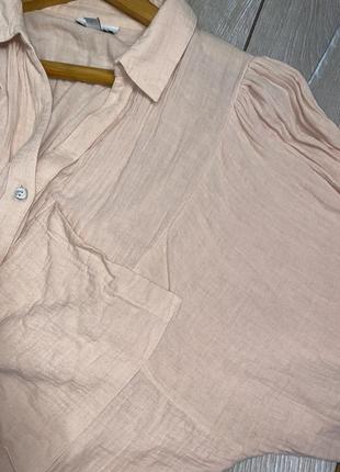 Подовжена вільна блуза блузка з об’ємними рукавами котон topshop, xxl 52р7 фото