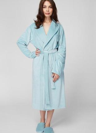 Домашній жіночий халат синього кольору naviale lh561-05 waves