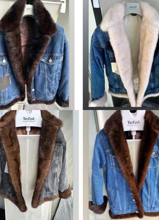 Женские джинсовые 💕куртки с норкой, джинсовка с норкой, xs-xl