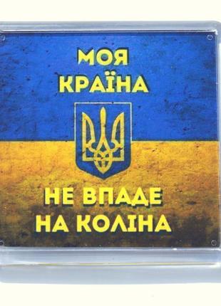 Магнит  "моя країна не впаде на коліна", купить магниты оптом, купити магніт з символікою.