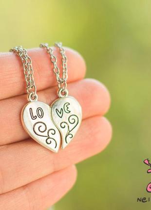 Кулон парный для двоих "love. узоры". цена за 1 пару