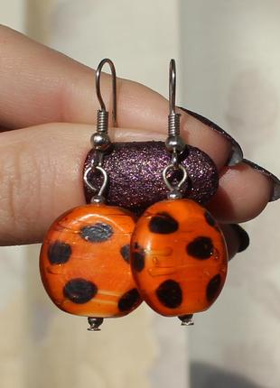 Сережки "жучок"