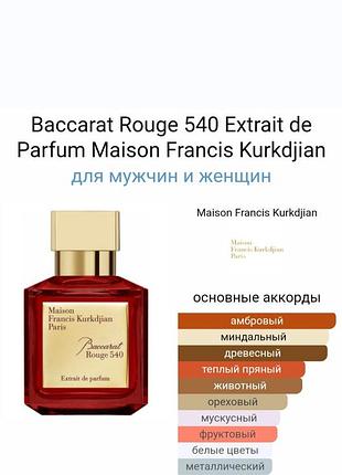 Maison francis kurkdjian baccarat rouge 540
парфуми  5 мл отливант2 фото