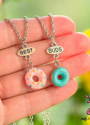 Кулон для друзей "best buds. мини яркие пончики". цена за набор