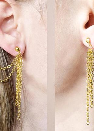 Кафф "золотой водопад. пара". ручная работа. распродажа