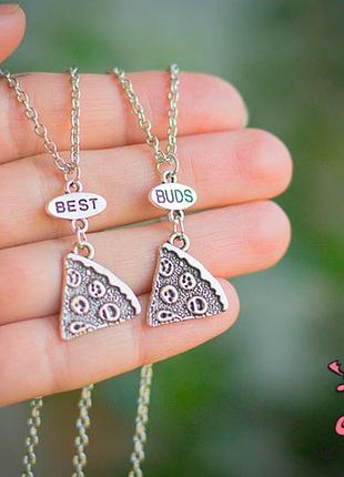 Кулон для двох друзів "best нирки золото. піца. ціна за набір