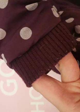 Фиолетовая куртка в горошек +рукавички7 фото