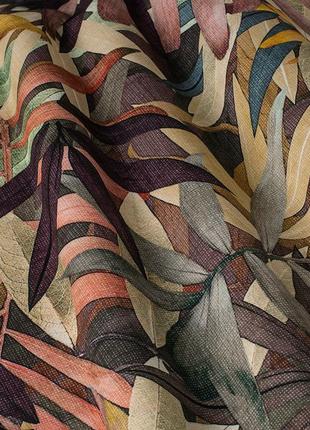Декоративна тканина для портьєр римських штор, покривал іспанія листя в коричневих тонах