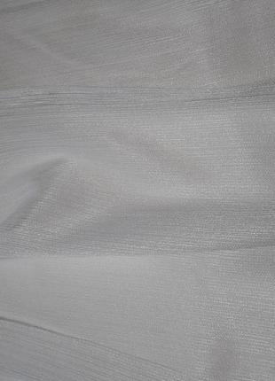 Однотонна тюль з текстурою вертикальні смужки з обважнювачем для вітальні дитячої спальні білосніжний
