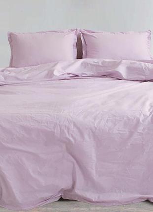 2-х спальний комплект постільної білизни, україна, тканина ранфорс-туреччина, однотонний блідо-лавандовий2 фото