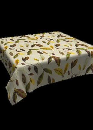 Декоративная ткань для портьер римских штор  покрывал подушек испания разноцветные листья на бежевом фоне4 фото