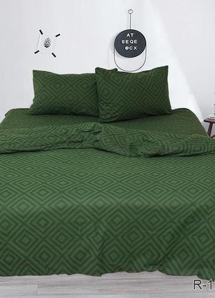 2-х спальный комплект постельного белья, украина, ткань ранфорс, 100% хлопок, однотонный, зеленый