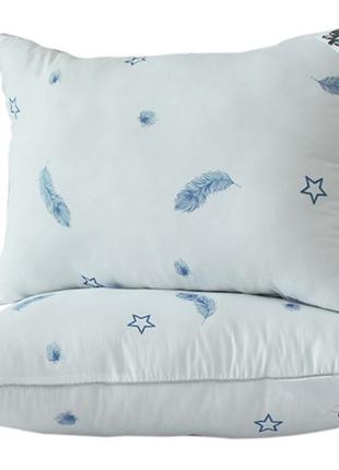 Комплект:  одеяло eco-перо голубое евро, 2 подушки 50х70 см3 фото