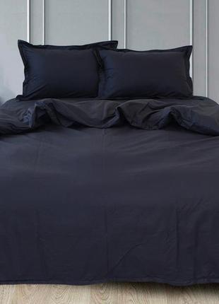 2-х спальный комплект постельного белья, украина, ткань сатин люкс-турция, однотонный, черный