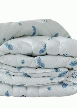 Комплект:  одеяло лебяжий пух перо голубое 2-спальное, 2 подушки 50х70 см